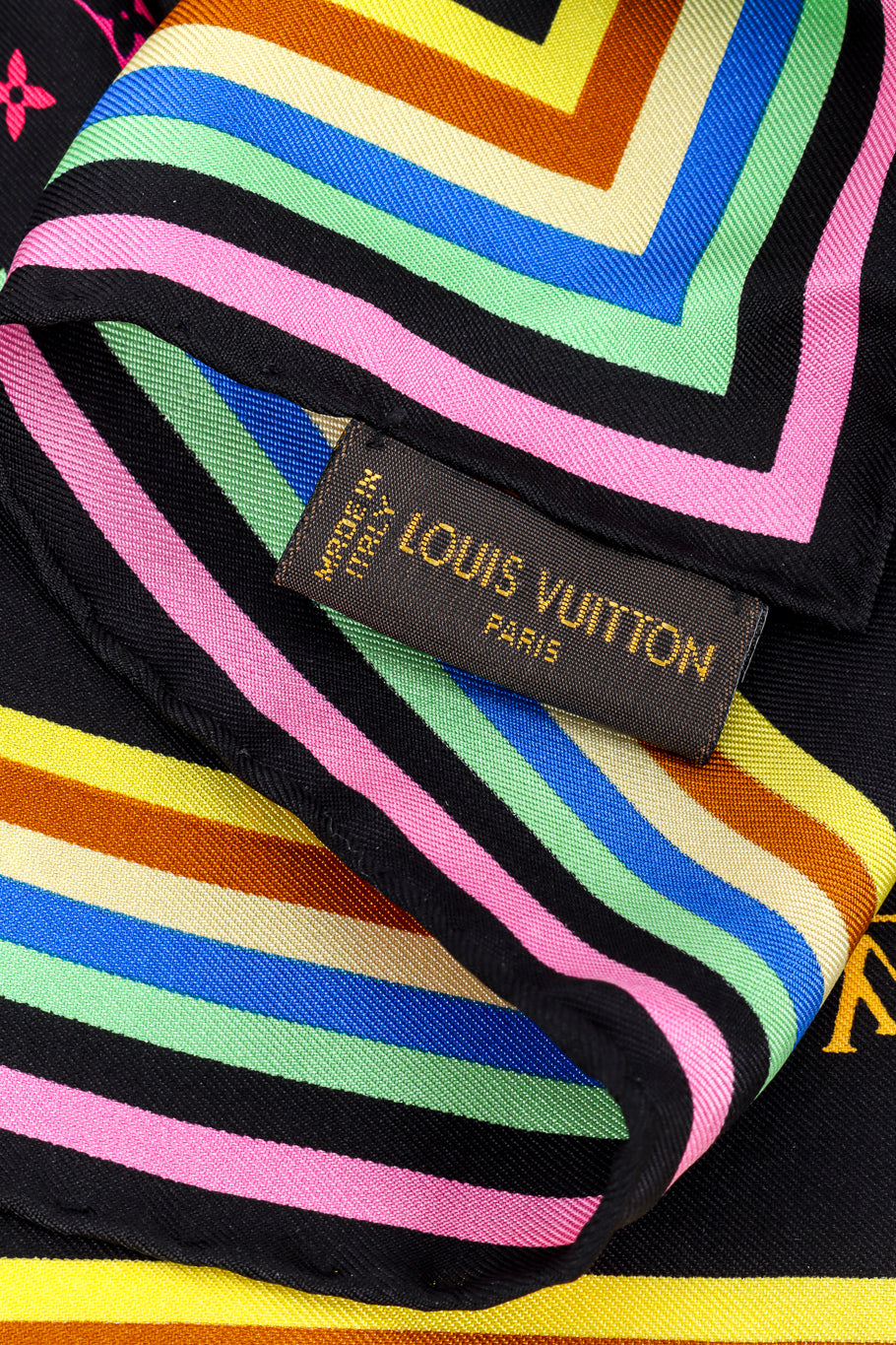 Rainbow Logo Scarf by Louis Vuitton tag front @recessla
