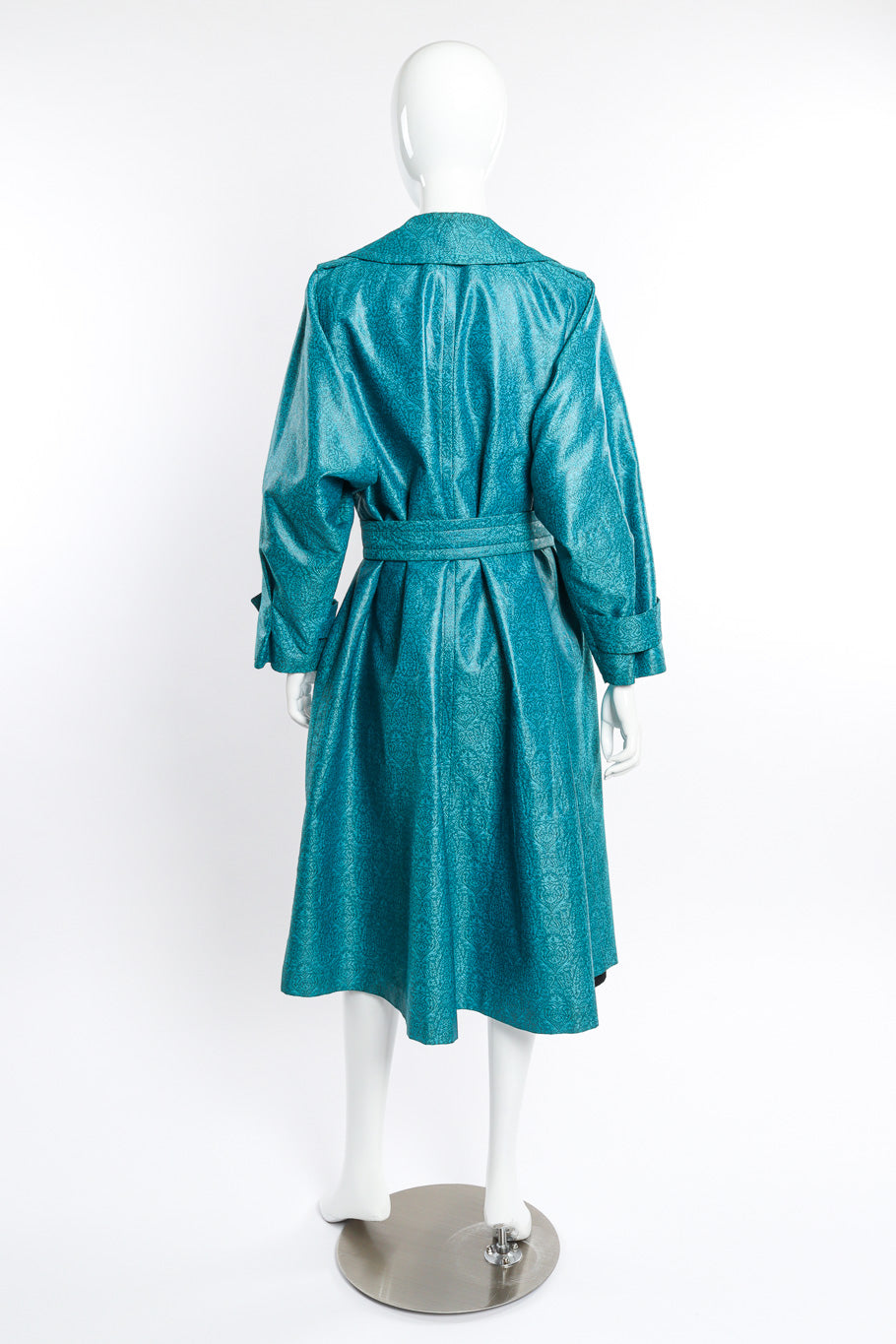 Vintage Yves Saint Laurent Damask Trench Coat back on mannequin @recessla