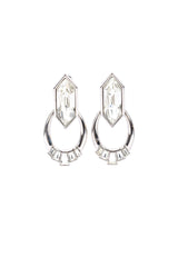 Vintage Yves Saint Laurent Crystal Rhinestone Drop Earrings front view @Recessla