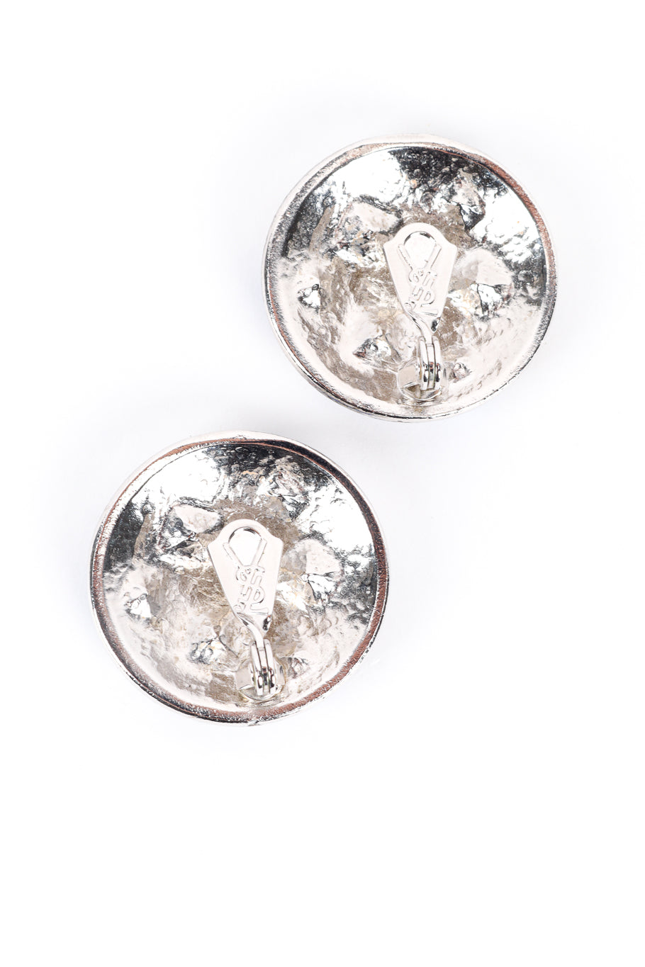 Vintage YSL Crystal Gem Button Earrings signature closuep @recess la
