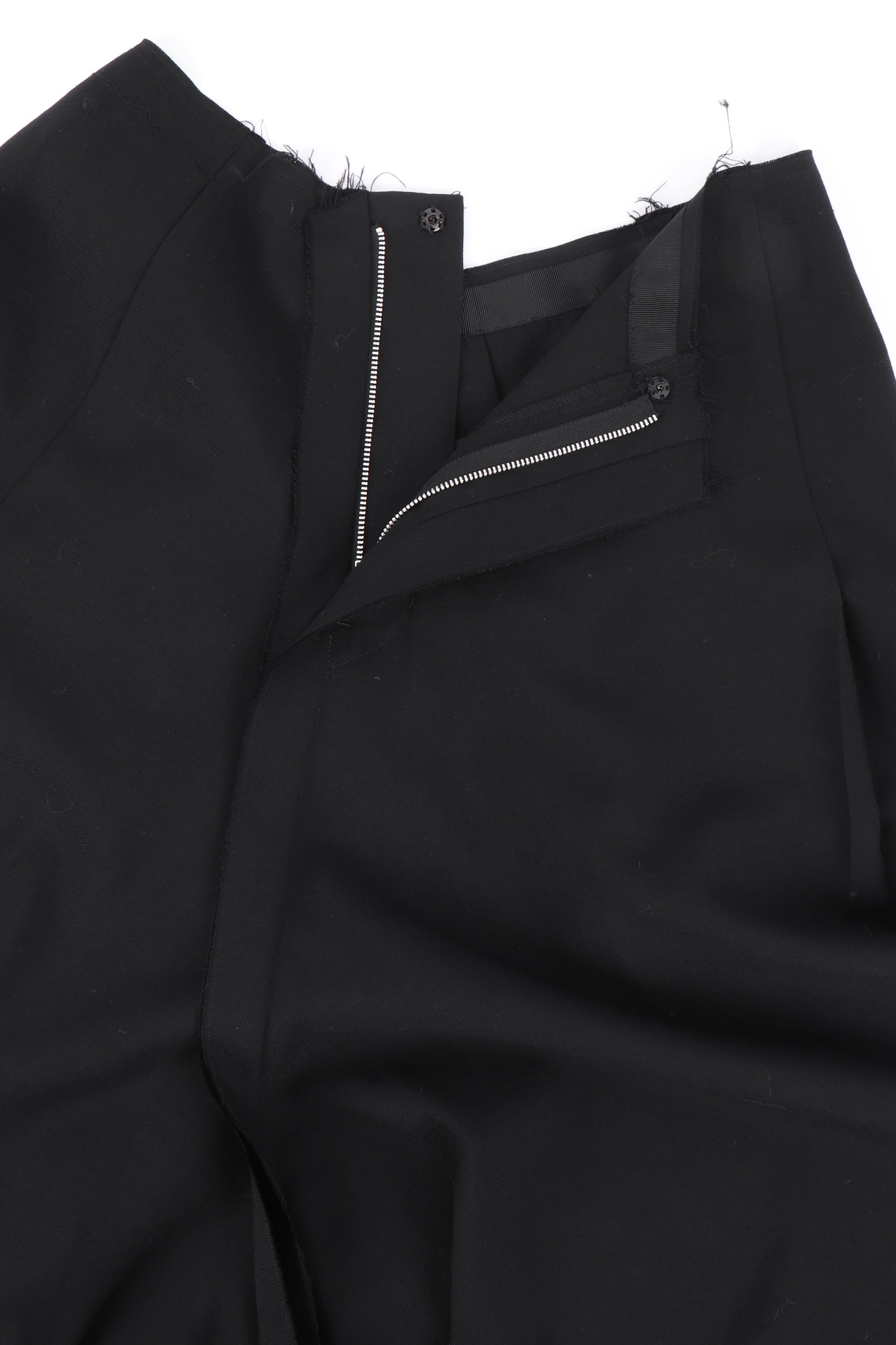 Yohji Yamamoto Asymmetric Hem Skirt front zipper closeup @recessla