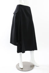 Yohji Yamamoto Asymmetric Hem Skirt 3/4 front on mannequin @recessla