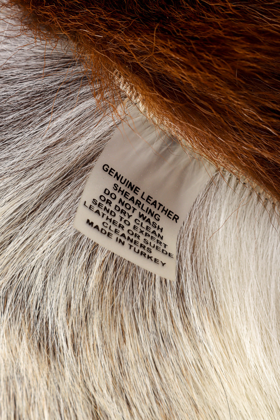 Vintage Zandra Rhodes Suede Goat Fur Coat content label @recessla