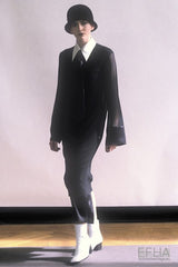 Vintage Chanel Collar Overlay & Slip Dress on mannequin on 1998 runway