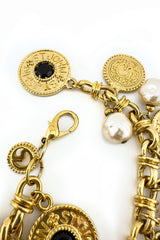 Vintage St. John Pearl & Chiclet Charm Bracelet clasp @recess la
