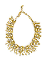 Vintage Rhinestone & Pearl Coral Necklace front @recess la