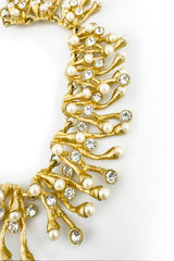 Vintage Rhinestone & Pearl Coral Necklace detail @recess la