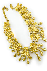 Vintage Rhinestone & Pearl Coral Necklace back @recess la