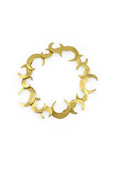 Vintage Les Bernard Textured Crescent Moon Collar Necklace front @recess la