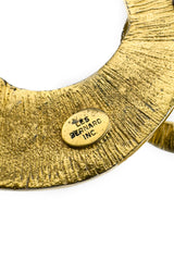 Vintage Les Bernard Textured Crescent Moon Collar Necklace cartouche @recess la