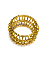 Vintage Ribbed Double Cage Bangle top view @recess la