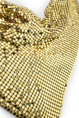 Vintage Julie Rubano Gold Metal Mesh Bib Necklace mesh closeup @recess la