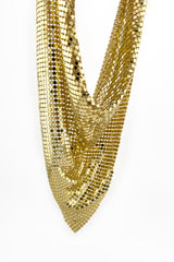 Vintage Julie Rubano Gold Metal Mesh Bib Necklace detail @recess la
