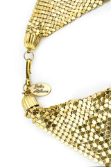 Vintage Julie Rubano Gold Metal Mesh Bib Necklace signature charm @recess la