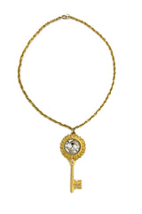 Vintage Castlecliff Pisces Key Pendant Necklace front @recess la