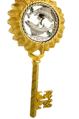 Vintage Castlecliff Pisces Key Pendant Necklace detail @recess la