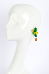 Cabochon Cluster Drop Earrings by Zoe Coste on mannequin @recessla