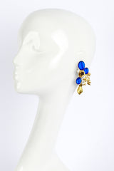 Flower Leaf Cabochon Drop Earrings by Zoe Coste on mannequin @recessla