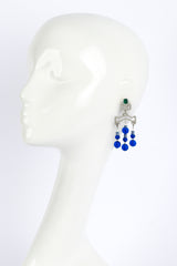 Vintage Moans Rhinestone Glass Bead Drop Earrings on mannequin @recess la