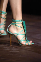 2005 S/S Green Strappy Crocodile Heels runway @ Recess LA