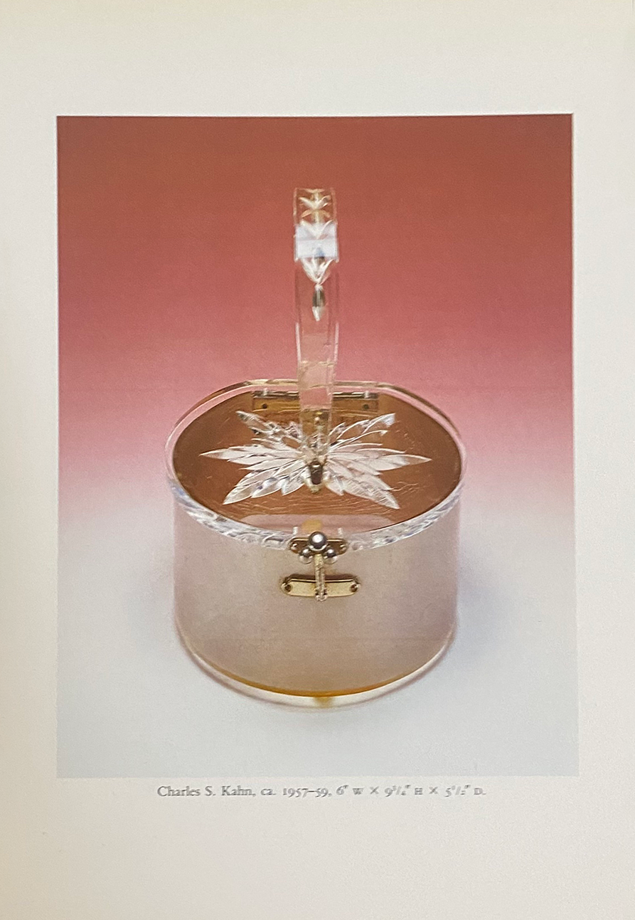 Vintage Charles S. Kahn Pastel Lucite Box Bag photo in book @recessla