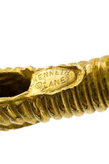 Vintage Kenneth Lane Ribbed Double Rams Head Bracelet cartouche @recess la