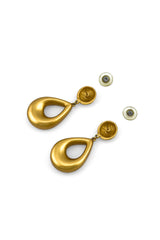 Vintage Anne Klein Teardrop Dangle Necklace & Earrings Set back of earrings @recess la