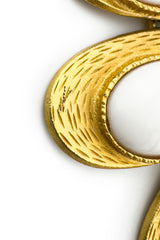 Vintage Les Bernard Textured Oval Cabochon Necklace & Earring Set earring front wear @recess la