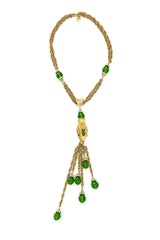 Vintage Julie Rubano Beaded Snake Head Necklace front @recess la