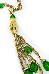 Vintage Julie Rubano Beaded Snake Head Necklace detail @recess la