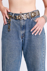 Streets Ahead Leather X Belt on model @RECESS LA