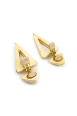 Vintage Jewellians Acrylic Triangle Dangle Earrings back clips open @recess la