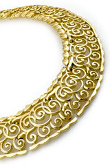 Vintage Trifari Scroll Filigree Collar Necklace detail @recess la