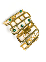 Vintage Wide Stone Cage Bracelet top view open @recess la