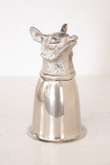 Vintage Gucci 6 Silver Hunting Animal Stirrup Cups & Tray Set fox at Recess Home Los Angeles