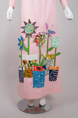 Sarff Zumpano Vintage Appliqué Flowerpot Dot Shirt & Skirt Set