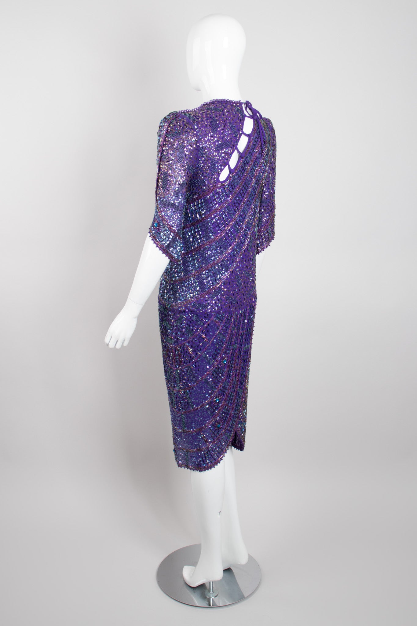 Zandra Rhodes Rare Collectable Beaded Draped Petal Cocktail Dress