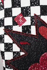 Escada by Ella Singh Checkerboard Comic Explosion Sequin Cocktail Dress