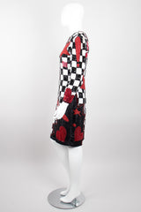 Escada by Ella Singh Checkerboard Comic Explosion Sequin Cocktail Dress