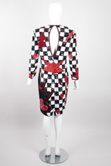 Escada by Ella Singh Checkerboard Comic Explosion Sequin Cocktail Dress