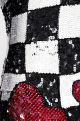 Escada by Ella Singh Checkerboard Comic Explosion Sequin Cocktail Dress