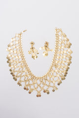 Vintage 60s Lattice Mesh Necklace and Earring Set