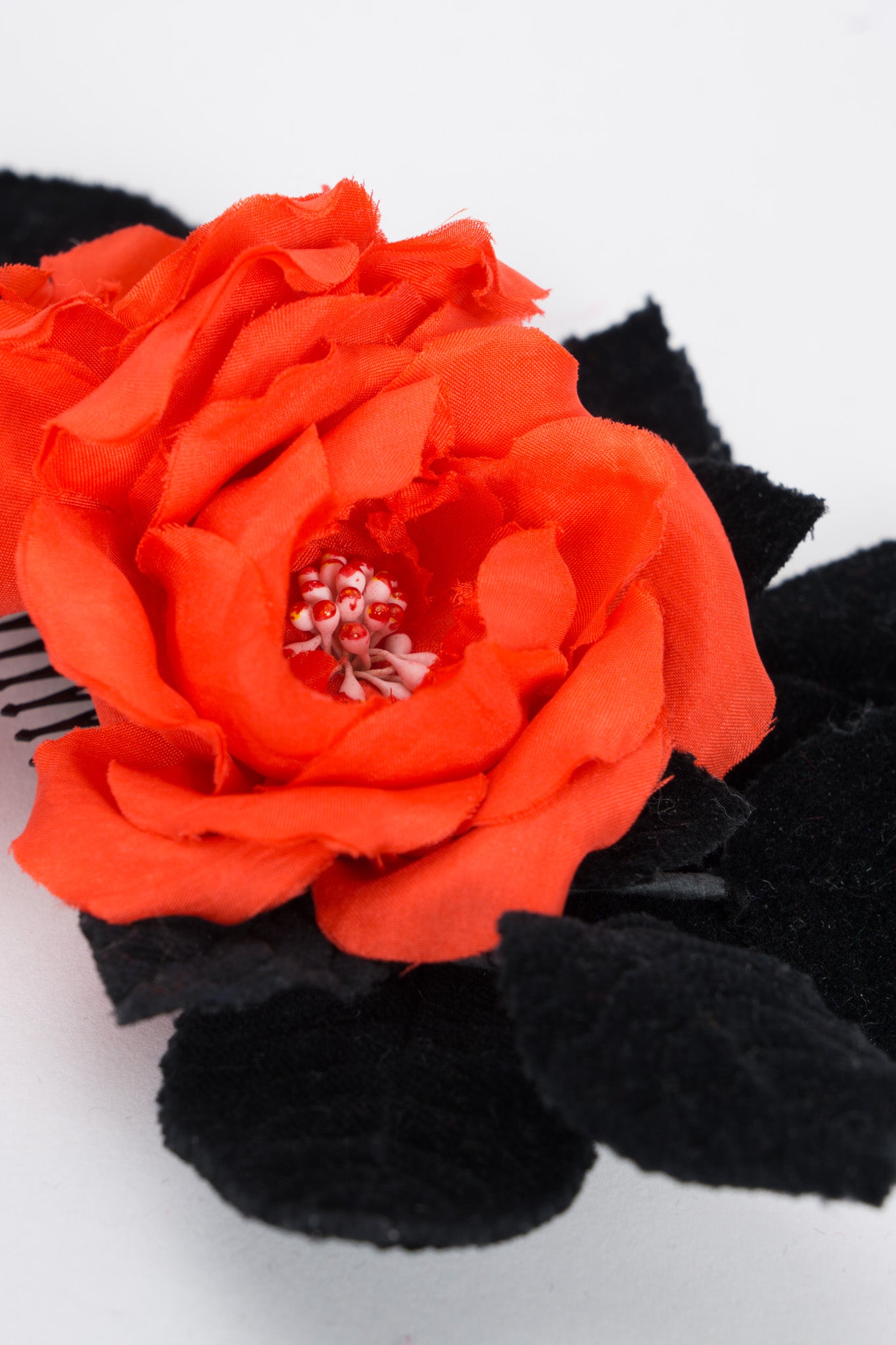 Givenchy Silk Velvet Flamenco Rose Flower Haircomb