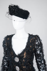Givenchy Embellished Velvet Net Pillbox Hat