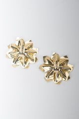 Oversized Flower Blossom Button Vintage Earrings