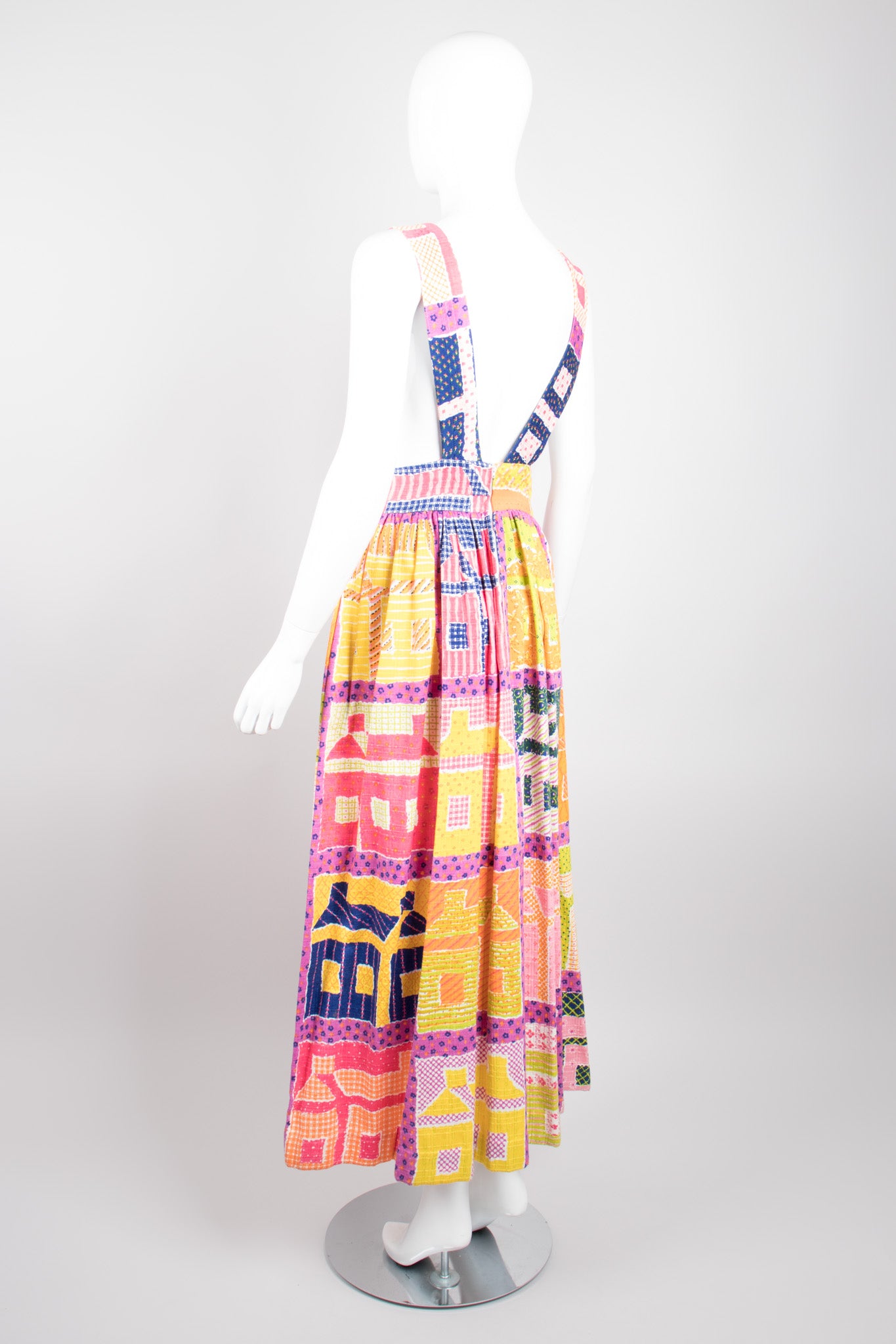 Royal Robe Bill Tice Suspender Skirt in Vintage Print by Gloria Vanderbilt
