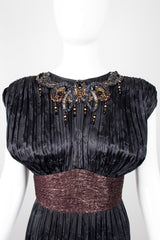 Michael Casey Pleated Art Deco Titanic Gatsby Column Dress