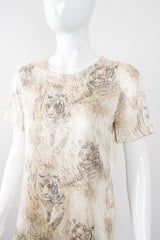 Escada White Tiger Silk Short Sleeve Tee