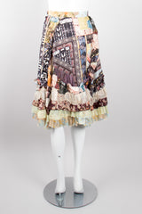Christian Lacroix Floral Collage Print Asymmetrical Ruffle Skirt