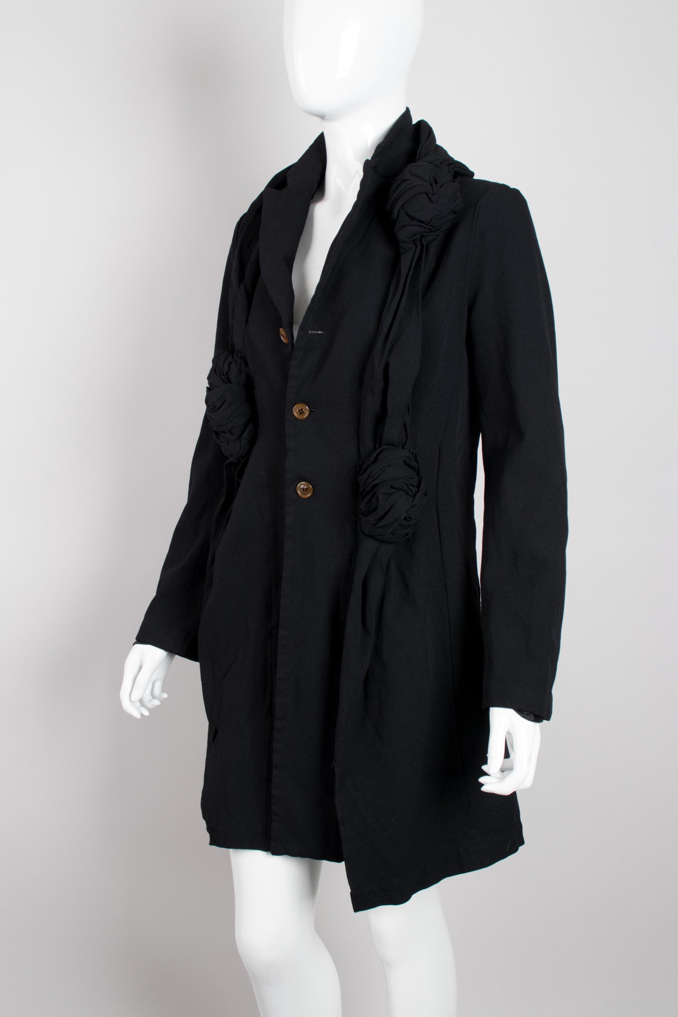Comme des Garcons Knotted Scarf Collar A-Line Coat